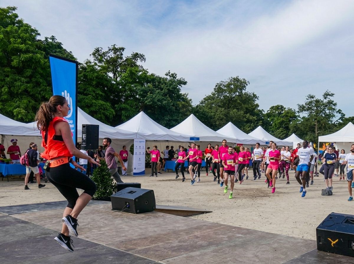 Pagodes déployées lors d’un événement sportif